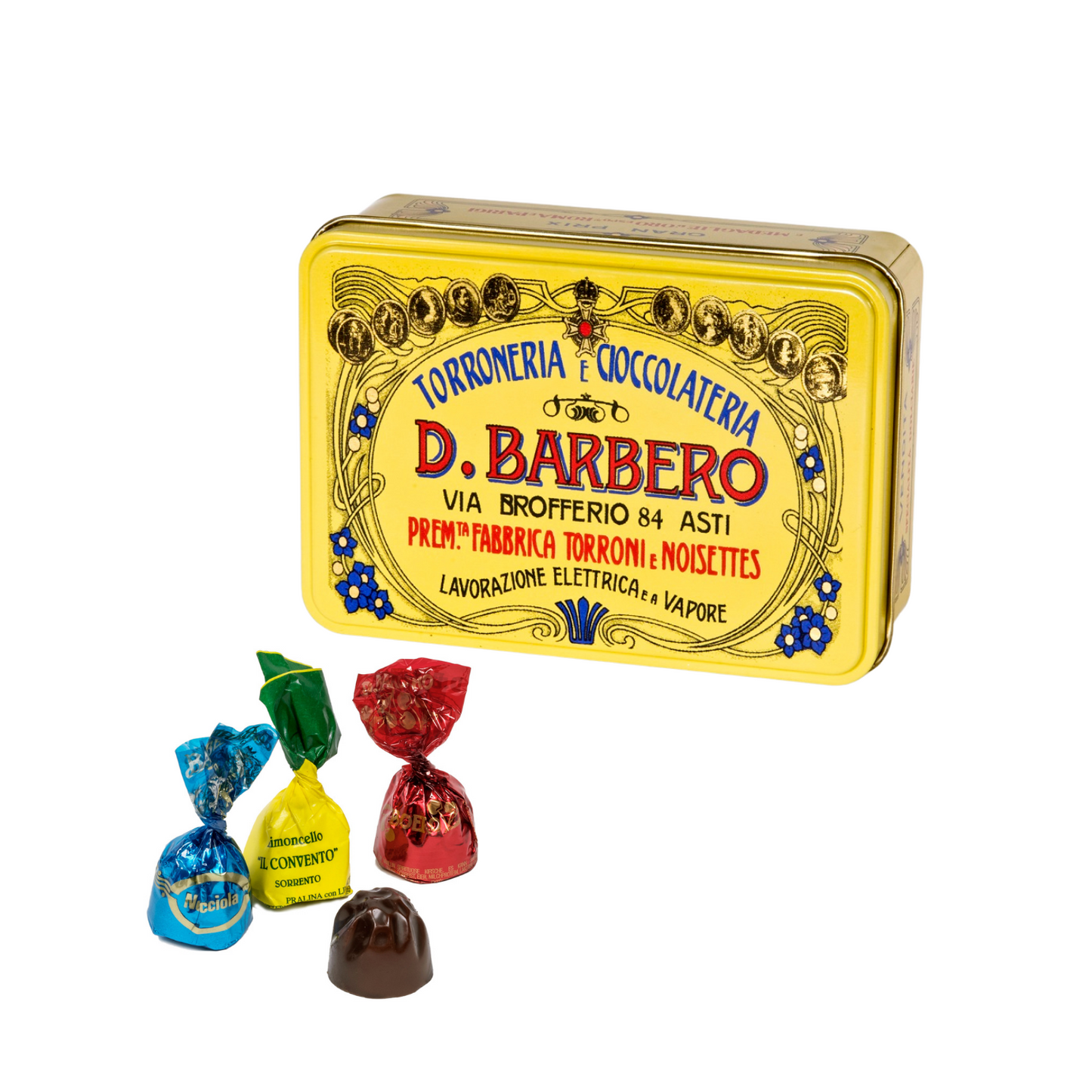 Torroncini scatola di metallo GIALLO - GIFT BOX - 150gr