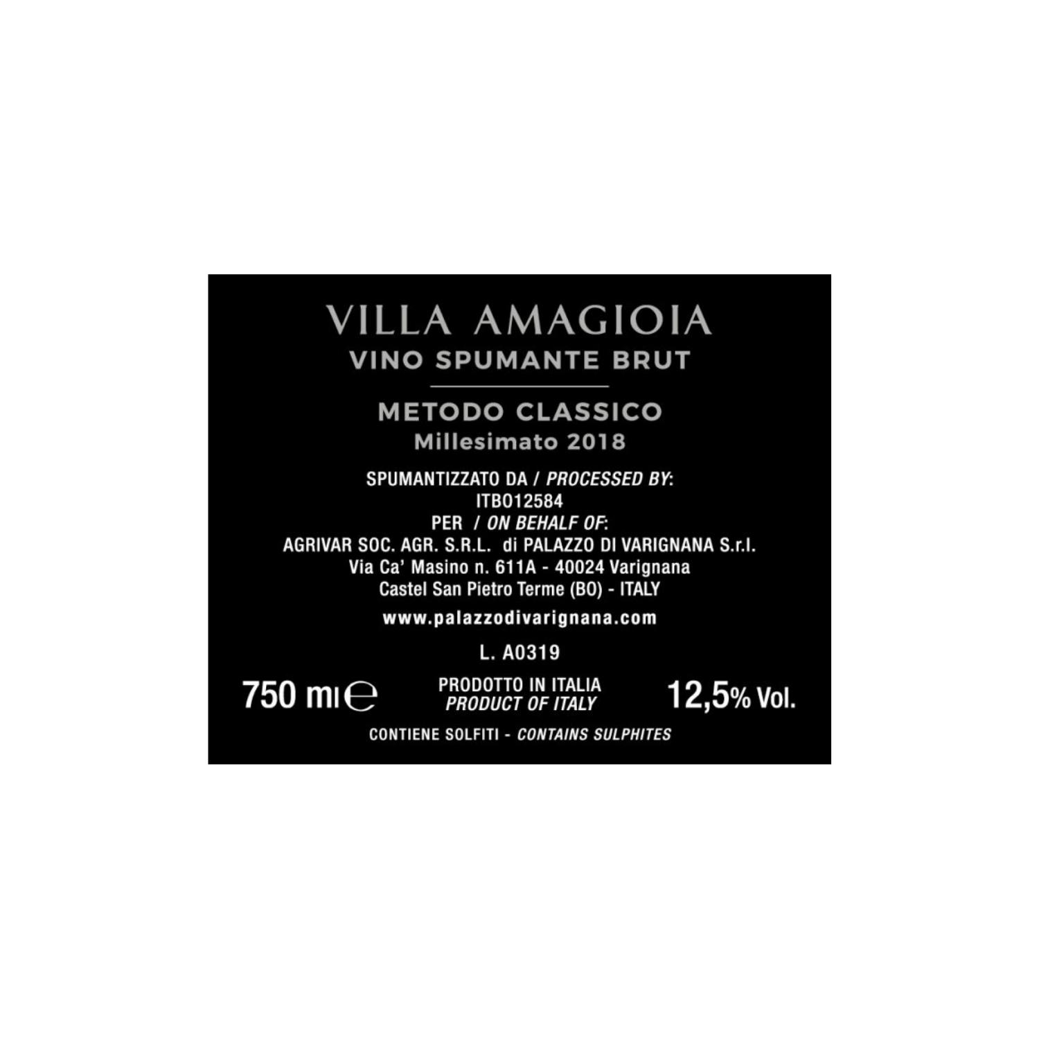 Villa Amagioia Metodo Classico Brut - 6 x 750ml